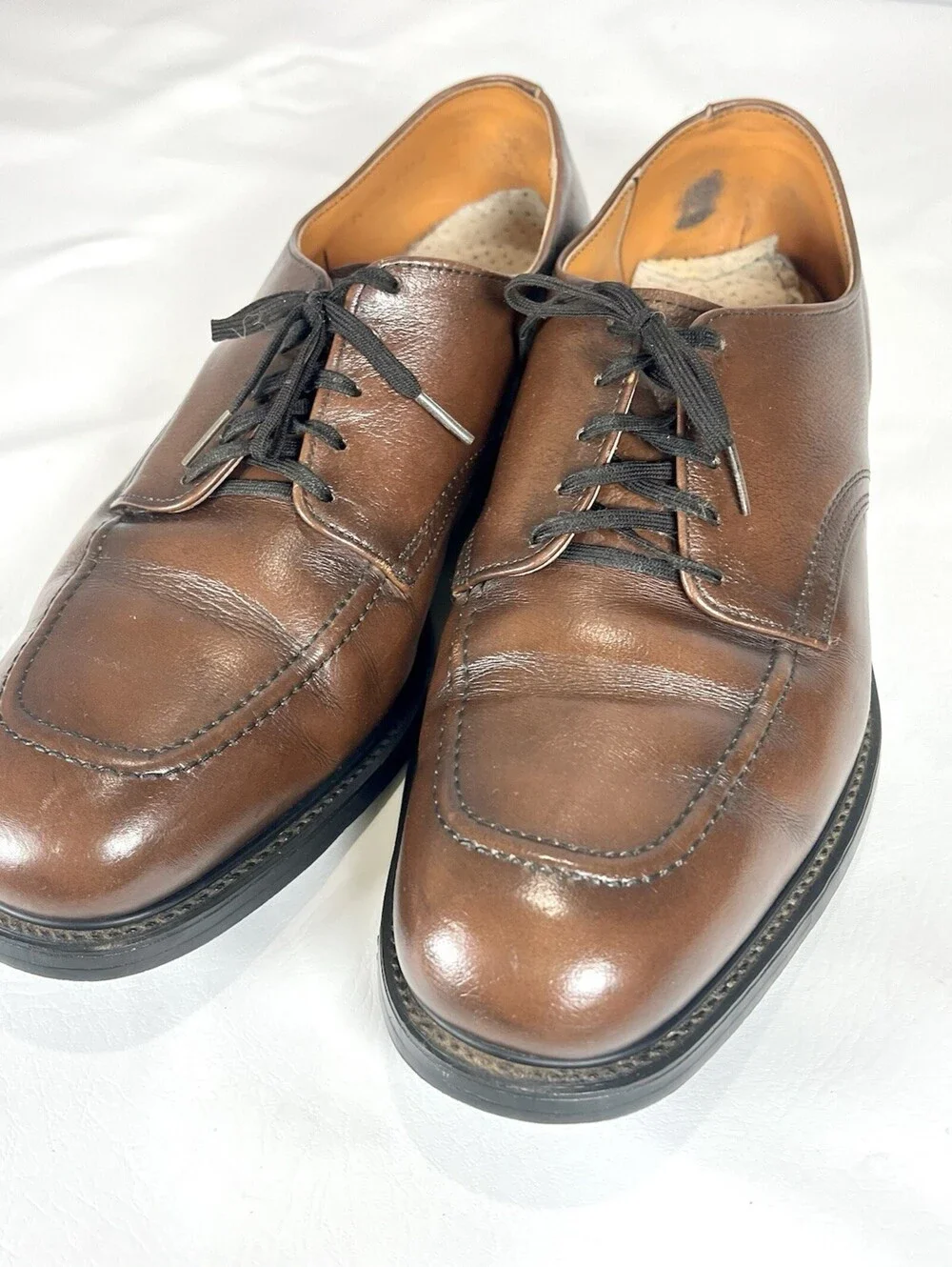 Vintage Red Wing 10438 Moc Toe Shoes Mens Brown Leather Safety Oxford ANSI USA